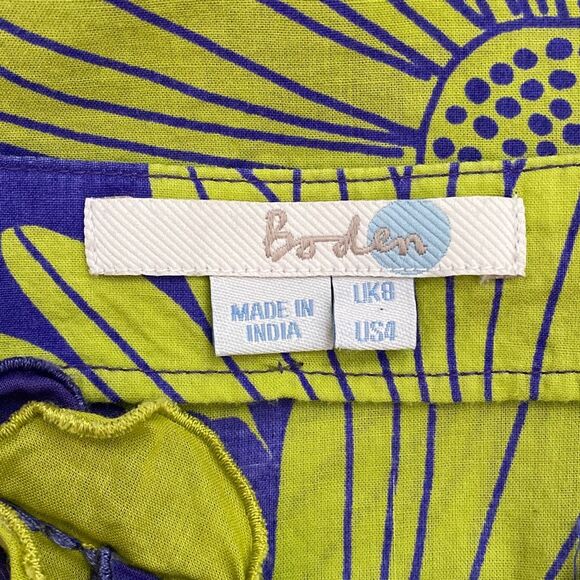 Boden Green Floral Beach Coverup Dress Size 4 - Picture 8 of 9